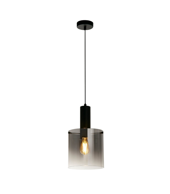 Sweden Pendant Matt Black Smoked Ombre Glass_Main