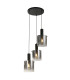 Sweden 3 Light MultiDrop Pendant Black Smoked Glass_Main