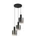 Sweden 3 Light MultiDrop Pendant Black Smoked Glass_Off