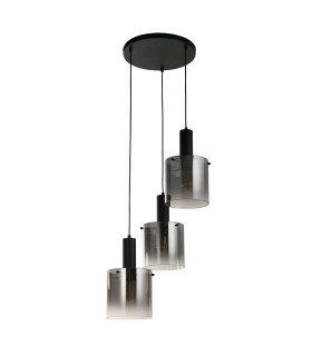Sweden 3 Light MultiDrop Pendant Black Smoked Glass_Off