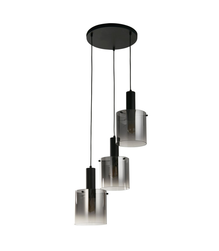 Sweden 3 Light MultiDrop Pendant Black Smoked Glass_Off
