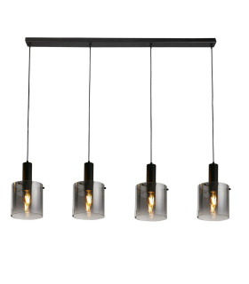 Sweden 4 Light Bar Pendant Black Smoked Ombre Glass_Main