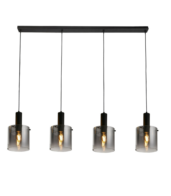Sweden 4 Light Bar Pendant Black Smoked Ombre Glass_Main