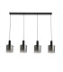Sweden 4 Light Bar Pendant Black Smoked Ombre Glass_Off