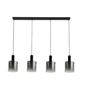 Sweden 4 Light Bar Pendant Black Smoked Ombre Glass_Off