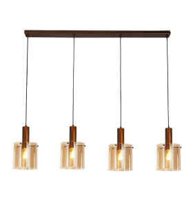 Sweden 4 Light Bar Pendant Mocha Amber Glass_Main