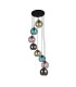 Mardi Gras II 8 Light Pendant Black Coloured Glass_Off