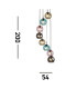 Mardi Gras II 8 Light Pendant Black Coloured Glass_Line