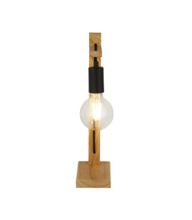 Woody Table Lamp Natural Wood Black Metal_Main