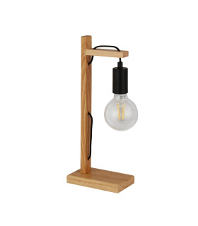 Woody Table Lamp Natural Wood Black Metal_Off