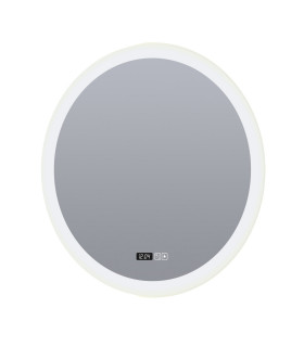 Round Bathroom Mirror Digital Clock Demister_Main
