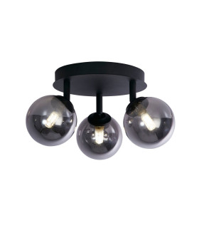 Crosby 3 Light SemiFlush Black Smoked Glass_Main