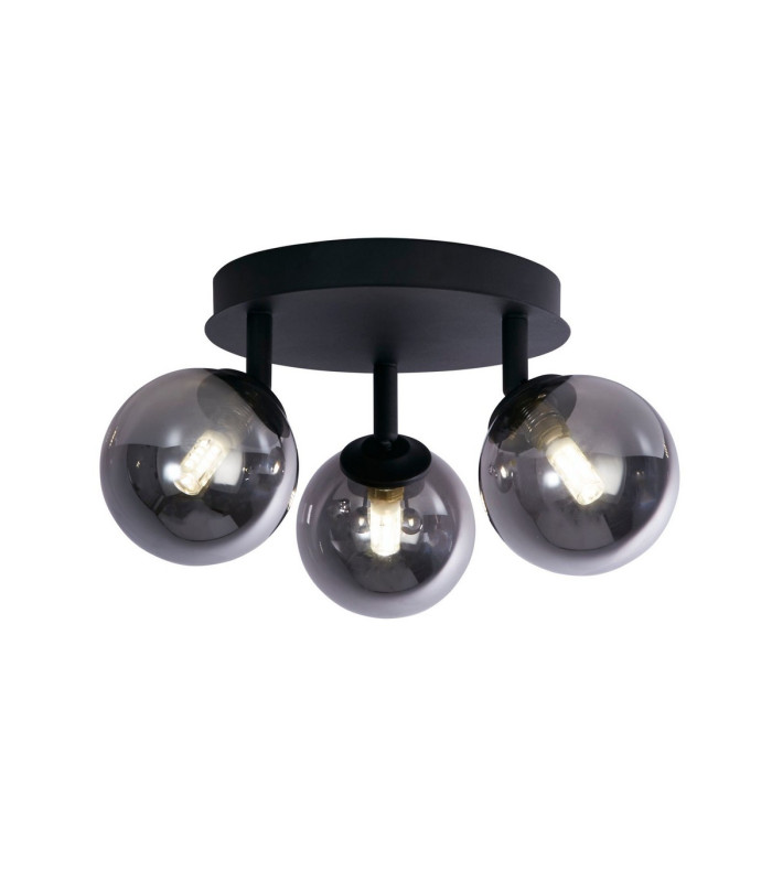 Crosby 3 Light SemiFlush Black Smoked Glass_Main
