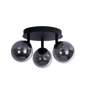 Crosby 3 Light SemiFlush Black Smoked Glass_Off