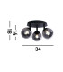Crosby 3 Light SemiFlush Black Smoked Glass_Line