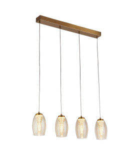 Cyclone 4 Light Bar Pendant Bronze Champagne Glass_Main