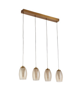 Cyclone 4 Light Bar Pendant Bronze Champagne Glass_Off