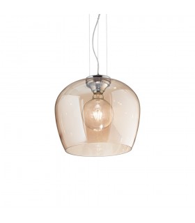 Indoor Dome Ceiling Pendant Lamp 1 Light Amber, E27 - 1