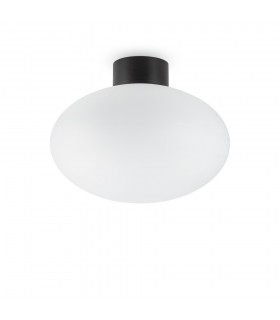 Bathroom Globe Flush Light Black IP44, E27 (Shade Sold Separately) - 1
