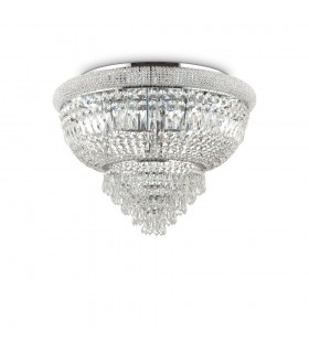 Indoor 24 Lights Flush Chandelier Ceiling Lamp Chrome, E14 - 1