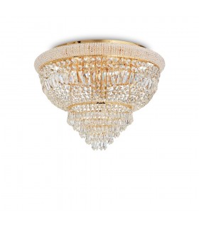Indoor 24 Lights Flush Chandelier Ceiling Lamp Gold, E14 - 1