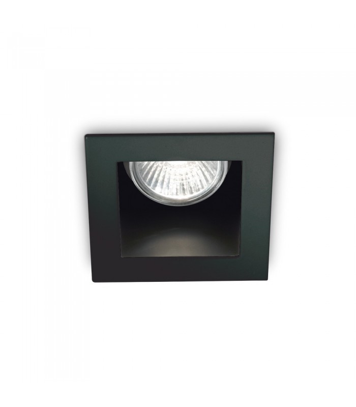Indoor Square Recessed Downlight Lamp 1 Light Black, GU10 - 1