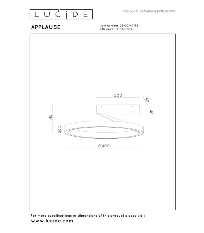 Lucide APPLAUSE - Flush ceiling light - Ø 40 cm - LED Dim. - CCT - 1x26W 2200K/4000K - Coffee | Premium