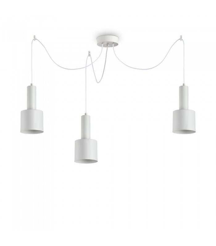 Indoor Ceiling Pendant Lamp 3 Lights White, E27 - 1