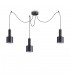 Indoor Ceiling Pendant Lamp 3 Lights Black, E27 - 1