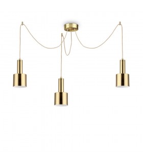 Indoor Ceiling Pendant Lamp 3 Lights Brass Satin, E27 - 1