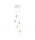 Indoor 5 Lights Cage Cluster Drop Ceiling Pendant Lamp White, E27 - 1