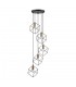 Indoor 5 Lights Cage Cluster Drop Ceiling Pendant Lamp Black, E27 - 1
