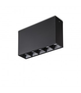 Integrated LED 5 Lights Surface Mounted Ceiling Lamp Black 3000K - 1