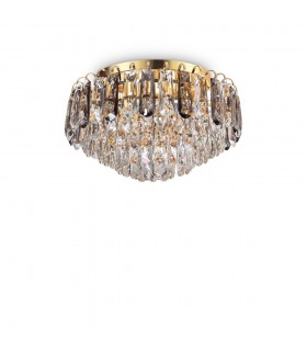 Indoor Crystal Flush Ceiling Lamp 7 Lights Gold, G9 - 1