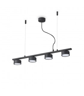 Indoor 4 Lights Ceiling Linear Pendant Lamp Black - 1