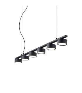 Indoor 6 Light Ceiling Linear Pendant Lamp 6 Lights Black - 1
