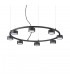 Indoor 8 Light Circular Ceiling Pendant Lamp 8 Lights Black - 1