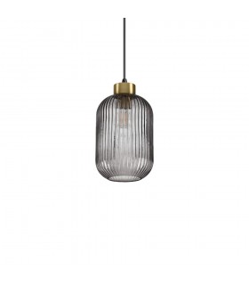 Indoor Glass Dome Ceiling Pendant Lamp 1 Light Smokey, E27 - 1