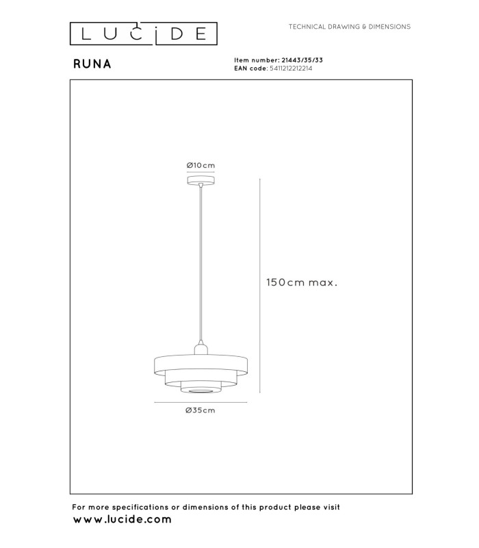 Lucide RUNA - Pendant light - Ø 35 cm - 1xE27 - Green | Essential-4