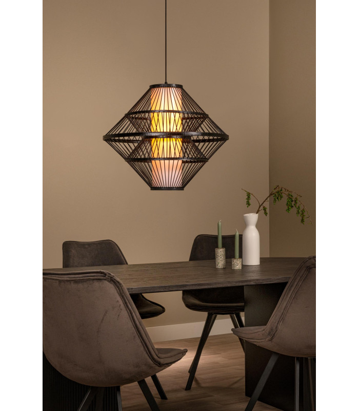 Lucide PASQUINO - Pendant light - Ø 60 cm - 1xE27 - Black | Essential-3