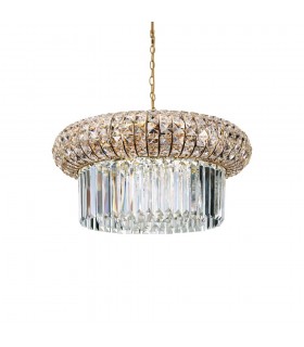 Indoor Crystal Ceiling Pendant Lamp 12 Lights Gold, E14 - 1
