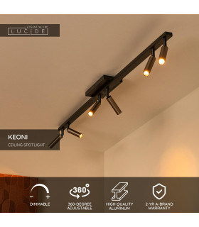 Lucide KEONI - Ceiling spotlight - 6xG9 - Coffee | Essential-2