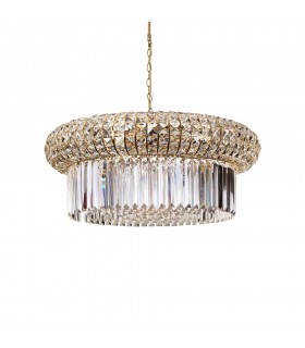 Indoor Crystal Ceiling Pendant Lamp 18 Lights Gold, E14 - 1