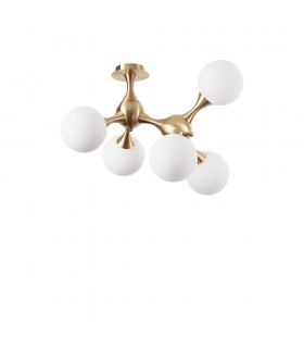 Indoor Mutli Arm Ceiling Lamp 5 Lights Brass Satin, E14 - 1