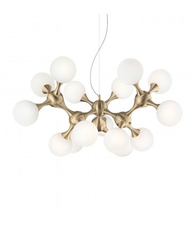 Indoor Mutli Arm Ceiling Pendant Lamp 15 Lights Brass Satin, E14 - 1