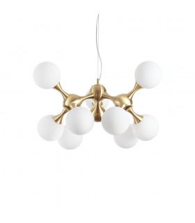 Indoor Mutli Arm Ceiling Pendant Lamp 9 Lights Brass Satin, E14 - 1