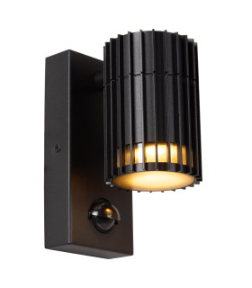 Lucide TIMBALA - Wall spotlight / Wall light Indoor/Outdoor - 1xGU10 - IP44 - Motion & Day/Night Sensor - Black | Essential-1