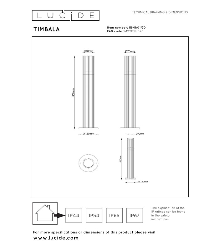 Lucide TIMBALA - Bollard light - 1xGU10 - IP44 - Black | Essential-4