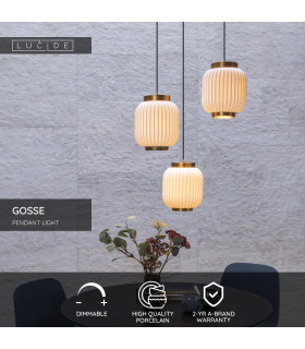 Lucide GOSSE - Pendant light - 3xE27 - White-2