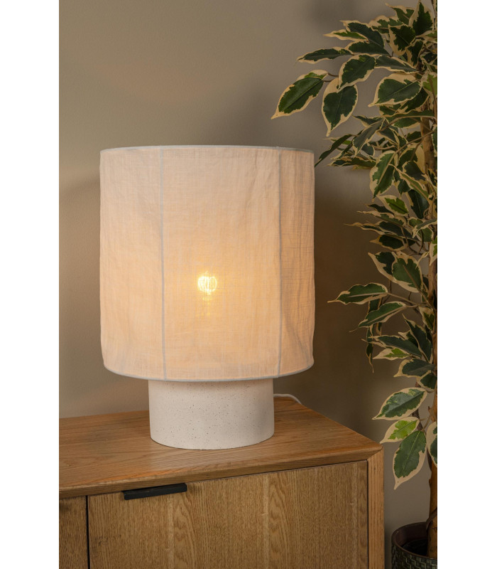 Lucide TISSAJA - Table lamp - Ø 30 cm - 1xE27 - White | Essential-3